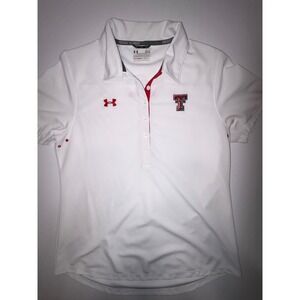 Under Armour Texas Tech Red Raiders Womens‎ Large White Polo Shirt Heatgear
